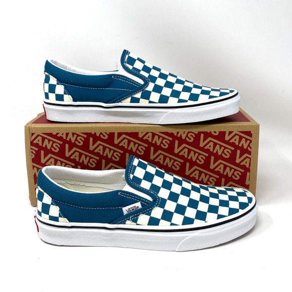 Vans Shoes Women's Classic Slip-On Low Top Checkerboard Canvas Blue VN0A33TB9EX - Picture 9 of 11